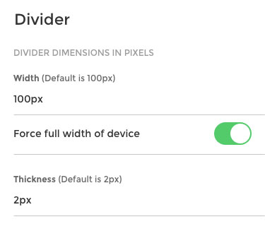 Element divider screen