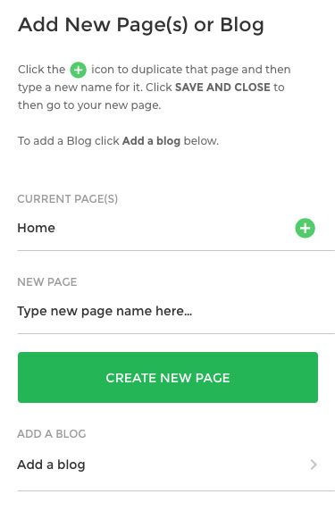Element pages screen